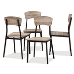 Load image into Gallery viewer, Baxton Studio Marcus Modern Industrial Oak Brown Finished Wood And Black Metal 4-Piece Dining Chair Set
