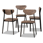 Load image into Gallery viewer, Baxton Studio Ornette Mid-Century Modern Walnut Brown Finished Wood And Black Metal 4-Piece Dining Chair Set
