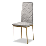 Load image into Gallery viewer, Baxton Studio Blaise Modern Luxe And Glam Grey Velvet Fabric Upholstered And Gold Finished Metal 4-Piece Dining Chair Set
