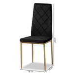 Load image into Gallery viewer, Baxton Studio Blaise Modern Luxe And Glam Black Velvet Fabric Upholstered And Gold Finished Metal 4-Piece Dining Chair Set
