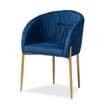 Load image into Gallery viewer, Baxton Studio Ballard Modern Luxe And Glam Navy Blue Velvet Fabric Upholstered And Gold Finished Metal Dining Chair
