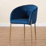 Load image into Gallery viewer, Baxton Studio Ballard Modern Luxe And Glam Navy Blue Velvet Fabric Upholstered And Gold Finished Metal Dining Chair
