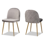 Load image into Gallery viewer, Baxton Studio Fantine Modern Luxe And Glam Grey Velvet Fabric Upholstered And Gold Finished Metal 2-Piece Dining Chair Set
