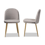 Load image into Gallery viewer, Baxton Studio Fantine Modern Luxe And Glam Grey Velvet Fabric Upholstered And Gold Finished Metal 2-Piece Dining Chair Set
