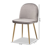 Load image into Gallery viewer, Baxton Studio Fantine Modern Luxe And Glam Grey Velvet Fabric Upholstered And Gold Finished Metal 2-Piece Dining Chair Set
