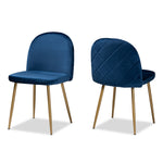 Load image into Gallery viewer, Baxton Studio Fantine Modern Luxe And Glam Navy Blue Velvet Fabric Upholstered And Gold Finished Metal 2-Piece Dining Chair Set
