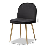 Load image into Gallery viewer, Baxton Studio Fantine Modern Luxe And Glam Black Velvet Fabric Upholstered And Gold Finished Metal 2-Piece Dining Chair Set
