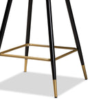 Load image into Gallery viewer, BAXTON STUDIO PRESTON MODERN LUXE AND GLAM NAVY BLUE VELVET FABRIC UPHOLSTERED AND TWO-TONE BLACK AND GOLD FINISHED METAL 2-PIECE BAR STOOL SET
