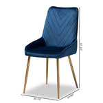 Load image into Gallery viewer, Baxton Studio Priscilla Contemporary Glam And Luxe Navy Blue Velvet Fabric Upholstered And Gold Finished Metal 2-Piece Dining Chair Set
