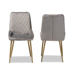 Load image into Gallery viewer, Baxton Studio Priscilla Contemporary Glam And Luxe Grey Velvet Fabric Upholstered And Gold Finished Metal 2-Piece Dining Chair Set
