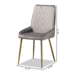 Load image into Gallery viewer, Baxton Studio Priscilla Contemporary Glam And Luxe Grey Velvet Fabric Upholstered And Gold Finished Metal 2-Piece Dining Chair Set
