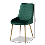 Load image into Gallery viewer, Baxton Studio Priscilla Contemporary Glam And Luxe Green Velvet Fabric Upholstered And Gold Finished Metal 2-Piece Dining Chair Set
