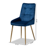 Load image into Gallery viewer, Baxton Studio Gavino Modern Luxe And Glam Navy Blue Velvet Fabric Upholstered And Gold Finished Metal 2-Piece Dining Chair Set
