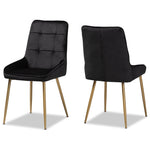 Load image into Gallery viewer, Baxton Studio Gavino Modern Luxe and Glam Velvet Fabric Upholstered and Finished Metal 2-Piece Dining Chair Set
