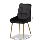 Load image into Gallery viewer, Baxton Studio Gavino Modern Luxe And Glam Black Velvet Fabric Upholstered And Gold Finished Metal 2-Piece Dining Chair Set
