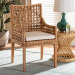 Load image into Gallery viewer, Baxton Studio Saoka Modern And Contemporary Natural Brown Finished Wood And Rattan Dining Chair
