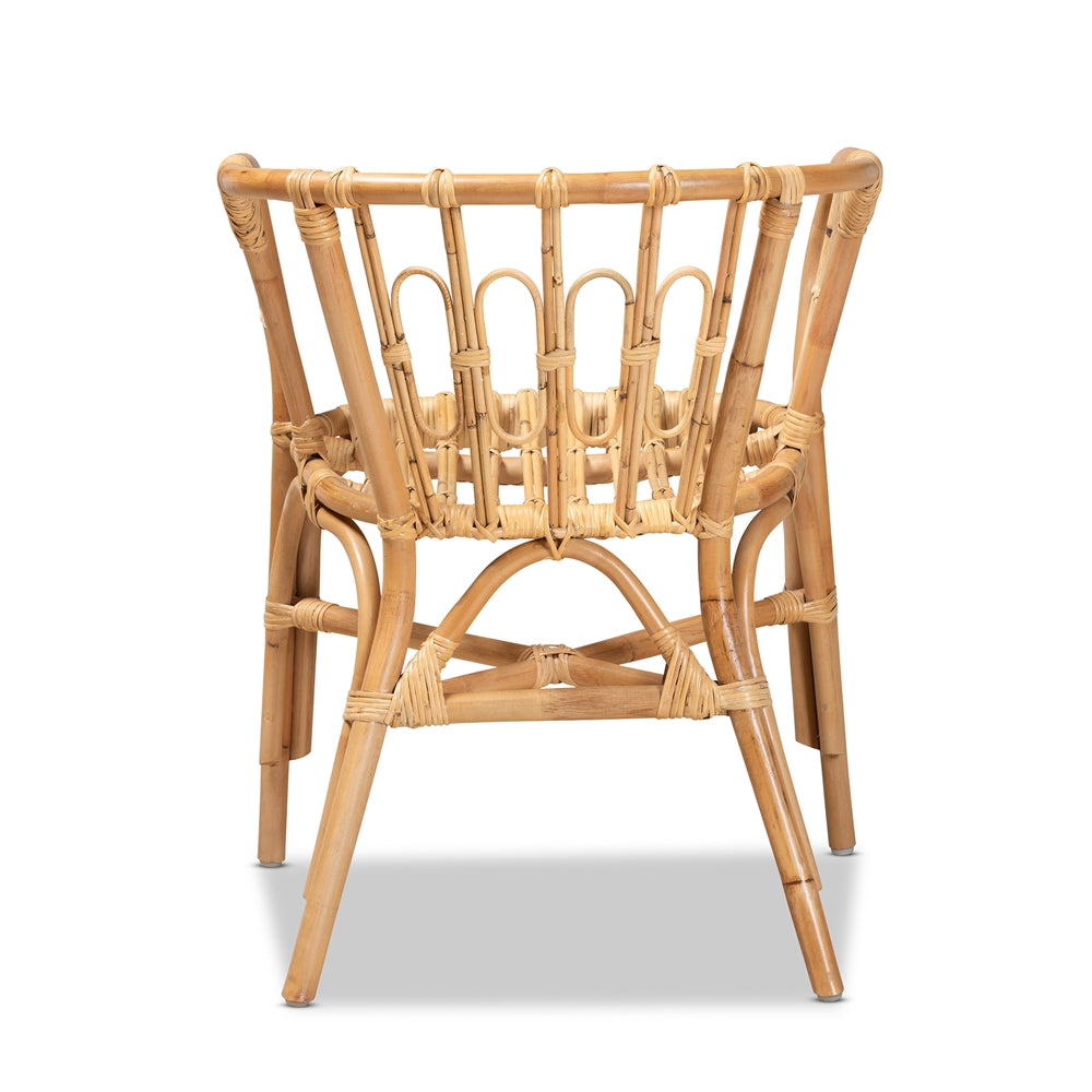 Baxton Studio Luxio Modern And Contemporary Natural Finished Rattan Dining Chair