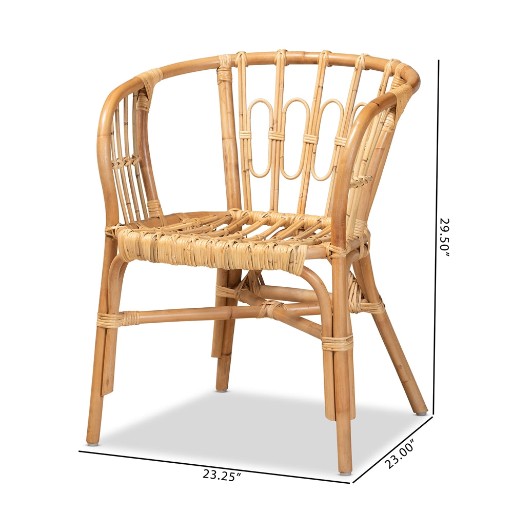 Baxton Studio Luxio Modern And Contemporary Natural Finished Rattan Dining Chair