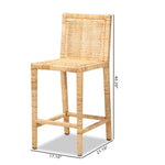 Load image into Gallery viewer, Baxton Studio Sofia Modern And Contemporary Natural Finished Wood And Rattan Counter Stool
