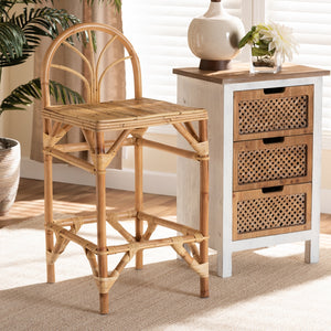 Baxton Studio Seville Modern And Contemporary Natural Finished Rattan Counter Stool