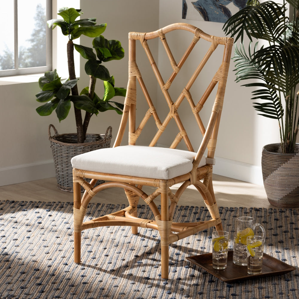 Baxton Studio Sonia Modern And Contemporary Natural Finished Rattan Dining Chair