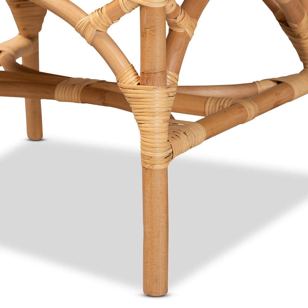 BAXTON STUDIO DELTA MODERN AND CONTEMPORARY NATURAL FINISHED RATTAN DINING CHAIR