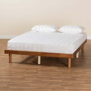 Baxton Studio Winston Mid-Century Modern Walnut Brown Finished Wood Full Size Platform Bed Frame