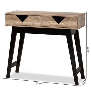 Baxton Studio Wales Modern And Contemporary Light Brown Finished Wood 2-Drawer Console Table