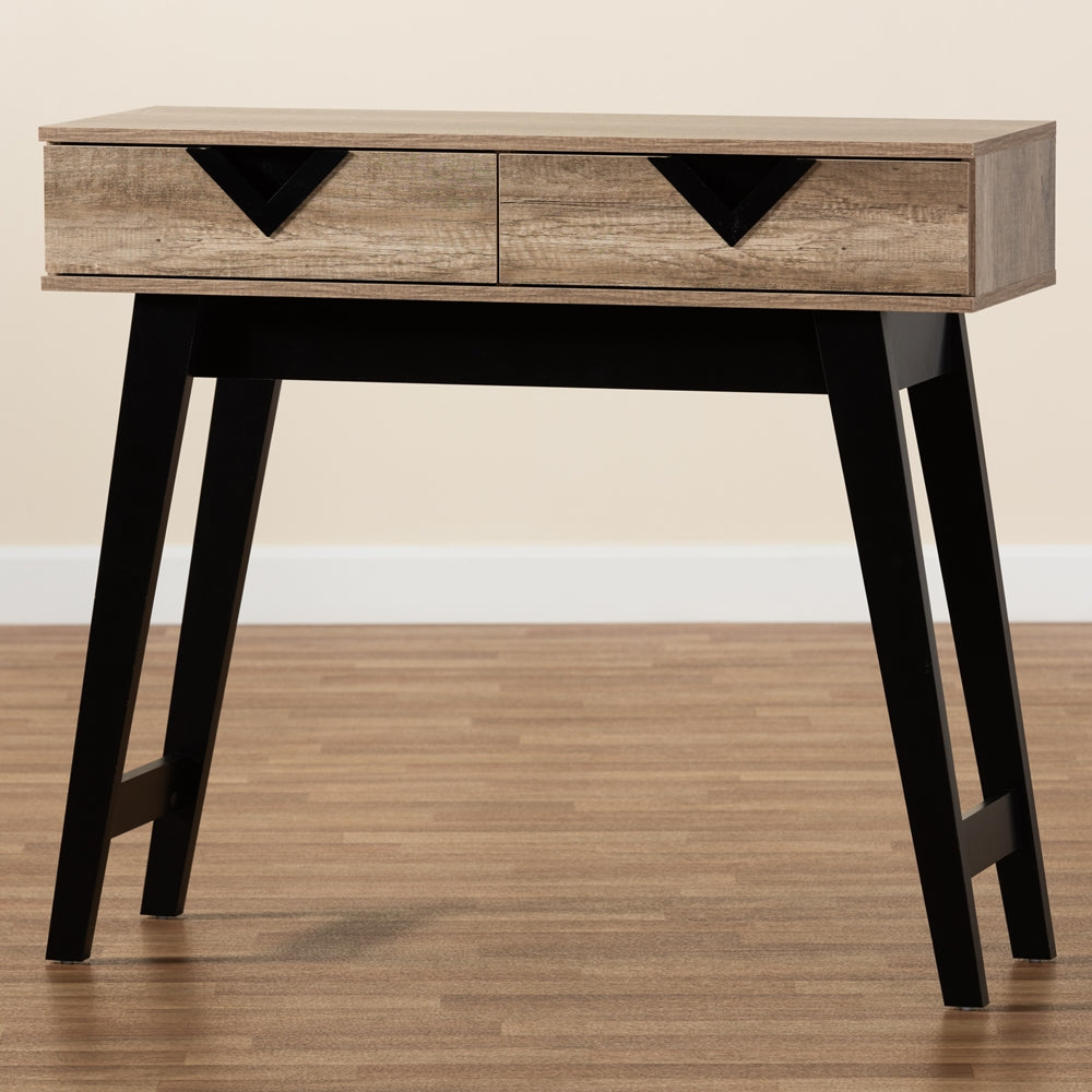 Baxton Studio Wales Modern And Contemporary Light Brown Finished Wood 2-Drawer Console Table