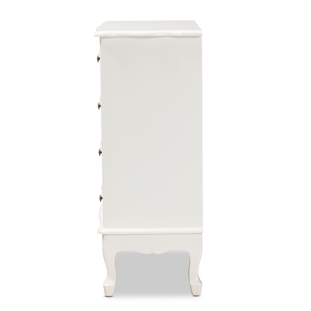 Baxton Studio Callen Classic And Traditional White Finished Wood 4-Drawer Storage Cabinet