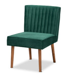 Load image into Gallery viewer, Baxton Studio Alvis Mid-Century Modern Emerald Green Velvet Upholstered And Walnut Brown Finished Wood Dining Chair
