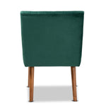 Load image into Gallery viewer, Baxton Studio Alvis Mid-Century Modern Emerald Green Velvet Upholstered And Walnut Brown Finished Wood Dining Chair
