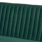 Load image into Gallery viewer, Baxton Studio Alvis Mid-Century Modern Emerald Green Velvet Upholstered And Walnut Brown Finished Wood 5-Piece Dining Nook Set
