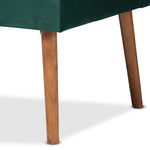 Load image into Gallery viewer, Baxton Studio Alvis Mid-Century Modern Emerald Green Velvet Upholstered And Walnut Brown Finished Wood 5-Piece Dining Nook Set
