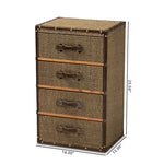 Load image into Gallery viewer, Baxton Studio Owen Mid-Century Modern Brown Fabric Upholstered 4-Drawer Accent Storage Cabinet
