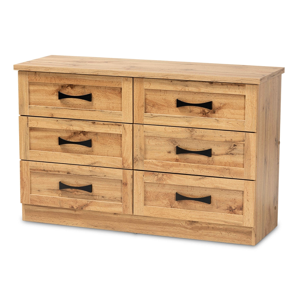 Baxton Studio Colburn Modern and Contemporary 6-Drawer Finished Wood Storage Dresser