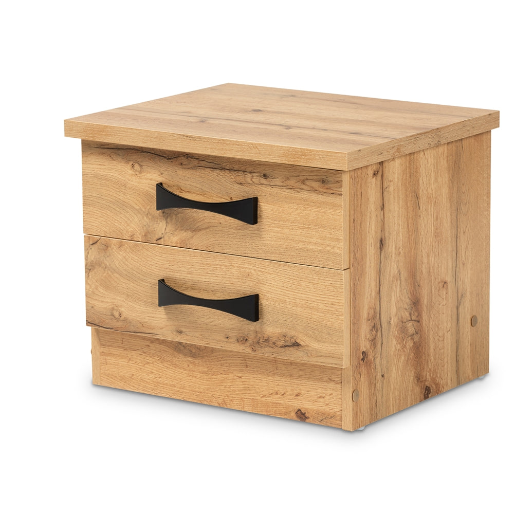 Baxton Studio Colburn Modern and Contemporary Finished Wood 2-Drawer Nightstand