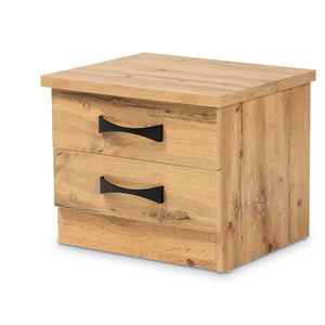 Baxton Studio Colburn Modern And Contemporary Oak Brown Finished Wood 2-Drawer Nightstand