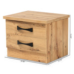 Load image into Gallery viewer, Baxton Studio Colburn Modern And Contemporary Oak Brown Finished Wood 2-Drawer Nightstand
