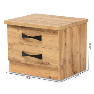 Baxton Studio Colburn Modern And Contemporary Oak Brown Finished Wood 2-Drawer Nightstand