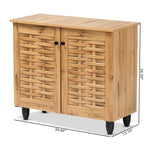 Load image into Gallery viewer, Baxton Studio Winda Modern And Contemporary Oak Brown Finished Wood 2-Door Shoe Cabinet
