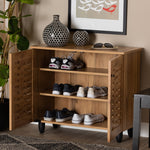 Load image into Gallery viewer, Baxton Studio Winda Modern And Contemporary Oak Brown Finished Wood 2-Door Shoe Cabinet
