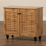 Load image into Gallery viewer, Baxton Studio Winda Modern And Contemporary Oak Brown Finished Wood 2-Door Shoe Cabinet
