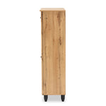 Load image into Gallery viewer, Baxton Studio Winda Modern And Contemporary Oak Brown Finished Wood 4-Door Shoe Storage Cabinet
