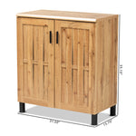 Load image into Gallery viewer, Baxton Studio Excel Modern And Contemporary Oak Brown Finished Wood 2-Door Storage Cabinet
