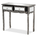 Load image into Gallery viewer, Baxton Studio Wycliff Industrial Glam And Luxe Silver Finished Metal And Mirrored Glass 2-Drawer Console Table
