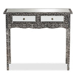 Load image into Gallery viewer, Baxton Studio Wycliff Industrial Glam And Luxe Silver Finished Metal And Mirrored Glass 2-Drawer Console Table
