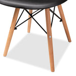 Load image into Gallery viewer, Baxton Studio Jaspen Modern And Contemporary Black Finished Polypropylene Plastic And Oak Brown Finished Wood 4-Piece Dining Chair Set
