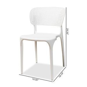 Baxton Studio Rae Modern And Contemporary White Finished Polypropylene Plastic 4-Piece Stackable Dining Chair Set