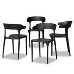 Load image into Gallery viewer, Baxton Studio Gould Modern Transtional Black Plastic 4-Piece Dining Chair Set
